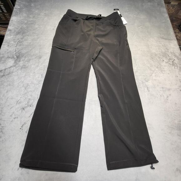 Cherokee Infinity Pants Womens Medium Petite Black Scrub Cargo Drawstring - Picture 1 of 9